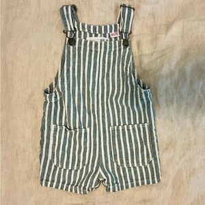 Zara overalls. Light weight, linen yarn dyed stripe overalls. Size 12-18months